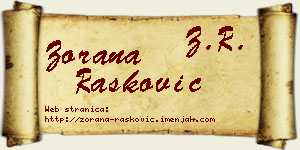 Zorana Rašković vizit kartica